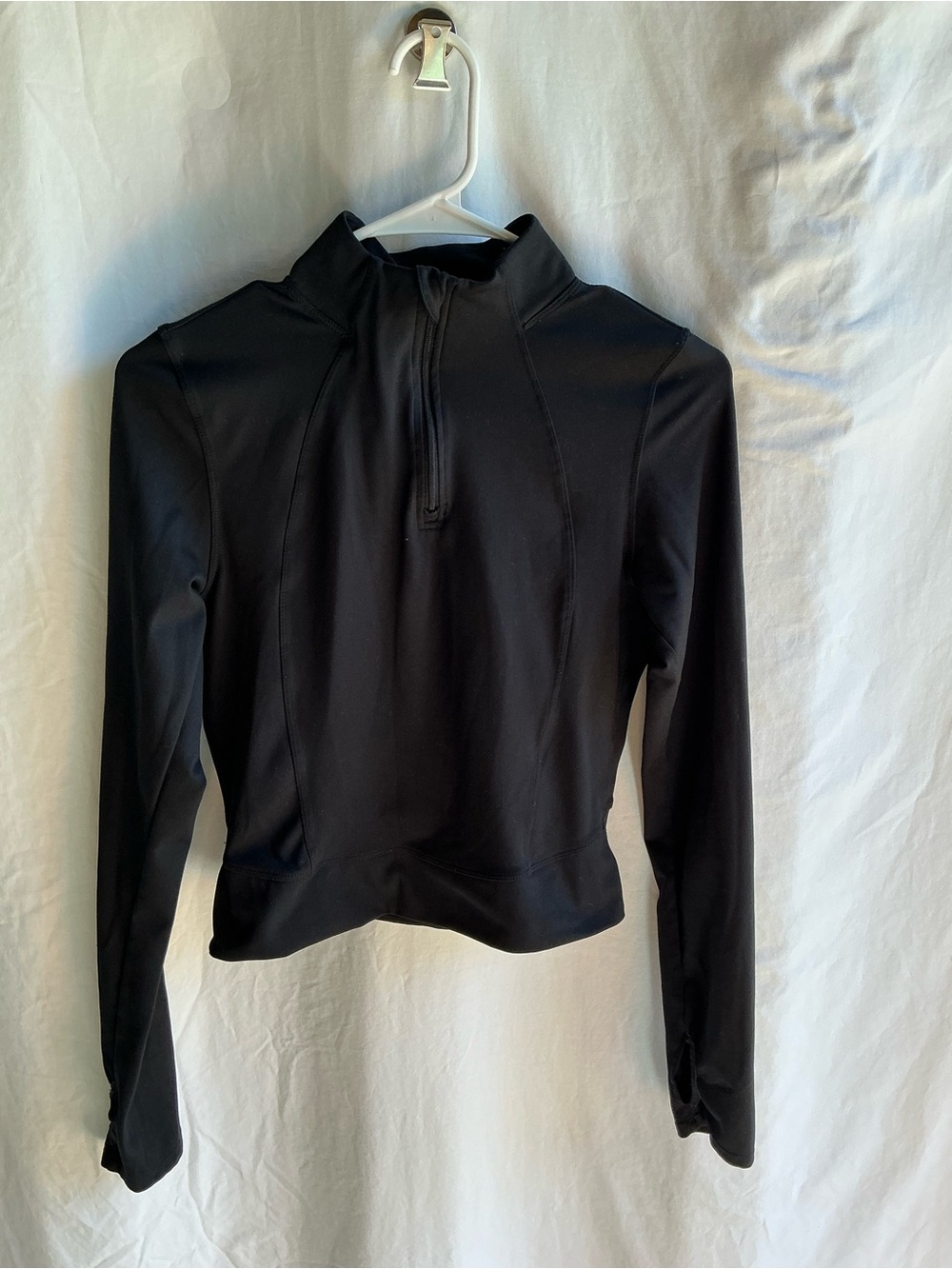 90 Degree By Reflex Black Quarter-Zip Long Sleeve Top